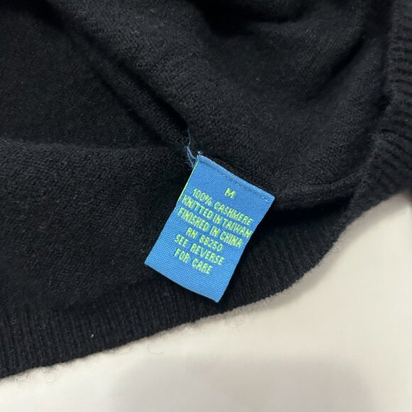 Vintage trixie + LULU 100% Cashmere sweater womens sz M Black v neck long sleeve - Picture 7 of 12